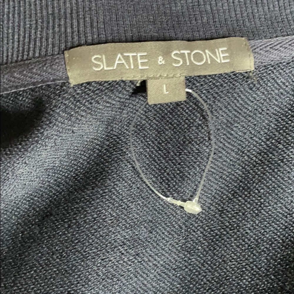 SLATE & STONE MEN’S KNIT BASEBALL JACKET LARGE - Picture 6 of 8